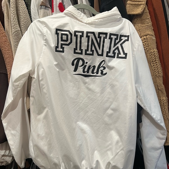 Victorias Secret Pink Ombre Rainbow Funnel Neck Anorak Windbreaker Zip Up Jacket - Picture 3 of 4